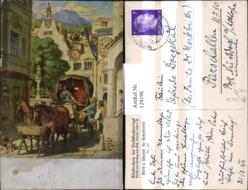 124196,Künstler Ak Moritz v. Schwind Die Hochzeitsreise Kutsche