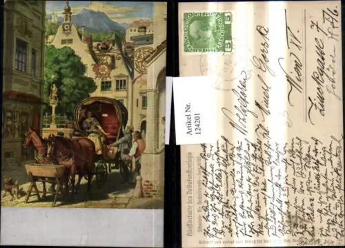 124201,Künstler Ak Moritz v. Schwind Die Hochzeitsreise Kutsche