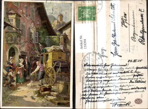 124204,Künstler Ak J. Frank Die Hochzeitsreise Kutsche