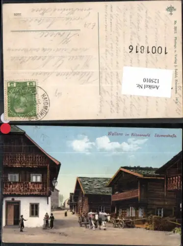 125010,Wallern in Böhmen Böhmerwald Säumerstrasse Kutsche 1913 pub Seidel 280-1