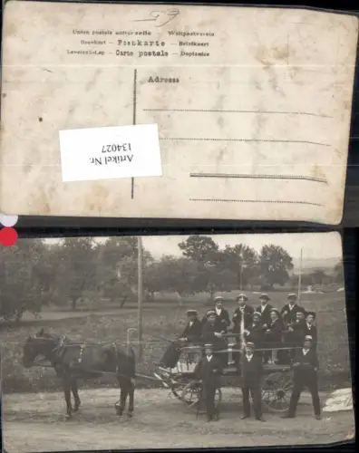 134027,Männer m. Kutsche Pferde