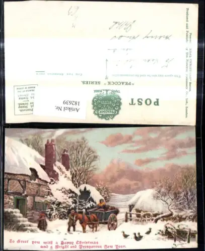 182639,Künstler Ak Kutsche v. Haus Winterlandschaft Enten Weihnachten