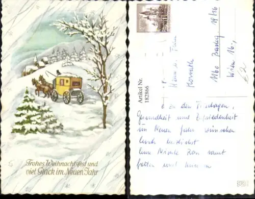 182866,Künstler Ak Kutsche Winterlandschaft Dorf i. Hintergrund Weihnachten
