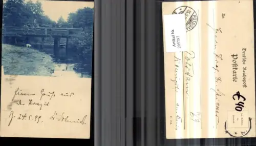 205787,Pferdekutsche Kutsche a. Brücke Hut