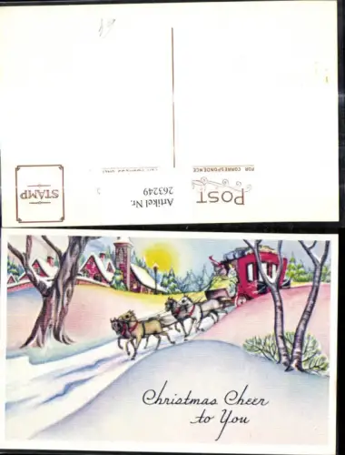 263249,Künstler Ak Kutsche Winterlandschaft Weihnachten
