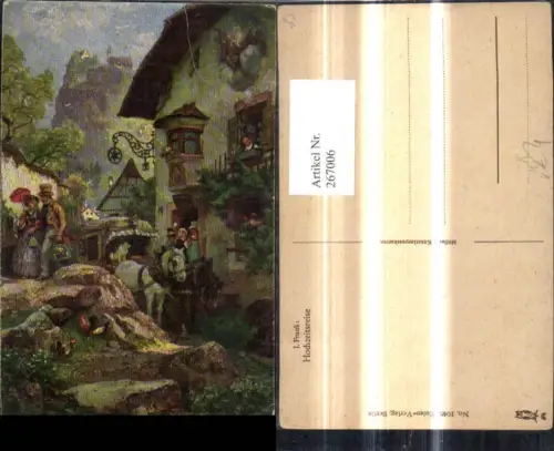 267006,Künstler Ak J. Frank Kutsche Hochzeitsreise Pferdekutsche pub Eulen Verlag 1046