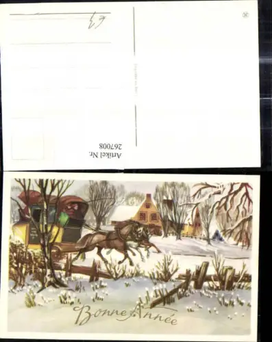267008,Künstler Ak Kutsche Winterlandschaft Bonne Anne