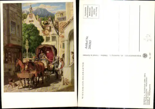 284265,Künstler Ak M. v. Schwind Die Hochzeitsreise Kutsche