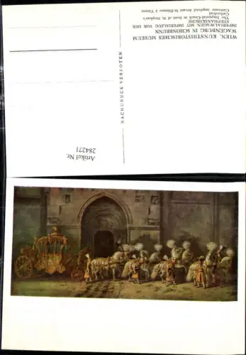 284271,Künstler Ak Kutsche Wien Schönbrunn Wagenburg Imperialwagen v. d. Stephanskirche Stephansdom