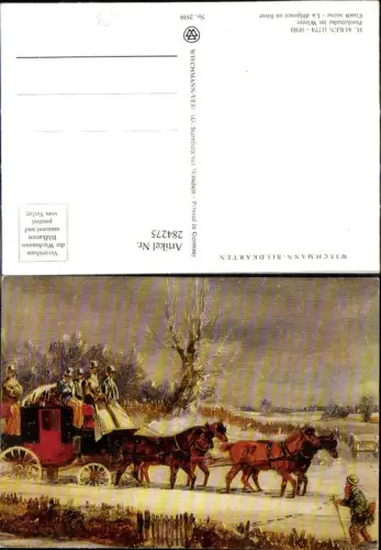 284275,Künstler Ak H. Alken Postkutsche i. Winter Kutsche