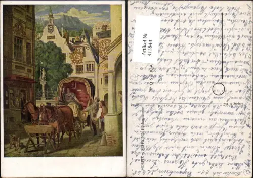 411844,Künstler Ak M. v. Schwind Die Hochzeitsreise Kutsche