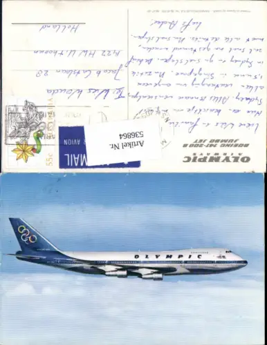 536864,Aviaktik Flugzeug Olympic Airways Boeing 747-200 B Jumbo Jet