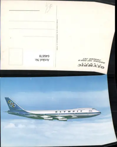 646878,Luftfahrt Flugzeug Olympic Airways Boeing 747-200 B Jumbo Jet