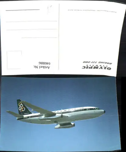 646886,Luftfahrt Flugzeug Olympic Airways Boeing 737-200