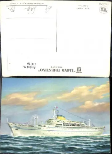 111110,Hochseeschiff Schiff Lloyd Triestino Trieste M/N Asia