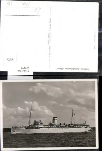 147472,Hochseeschiff Schiff Turbinen Schnelldampfer Kaiser Stempel Auf hoher See an Bord Juli 1939 T. S. Kaiser