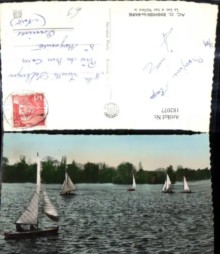 182077,Enghien les Bains Le Lac Les Voiliers Segelboote Boote