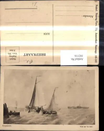 182116,Künstler Ak Segelschiff Schiff Zeegezicht Vue sur la mer Sturm Brandung Ruderboot m. Männer