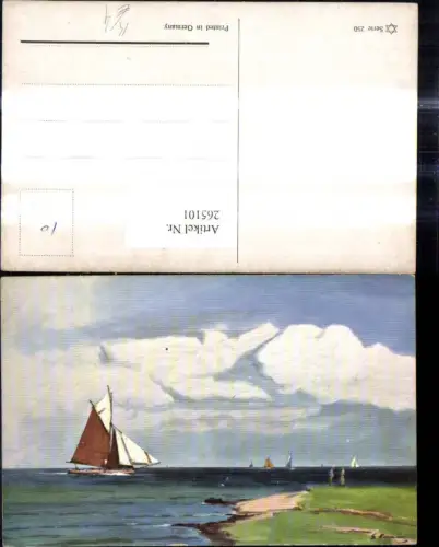265101,Künstler Ak Segelschiff Schiff Paar a. Ufer stehend