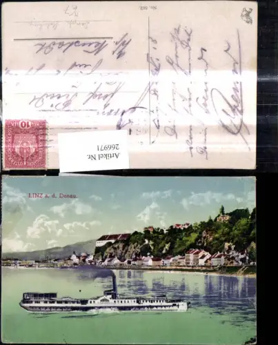 266971,Schiff Binnenschiff Dampfer Habsburg Linz a. d. Donau