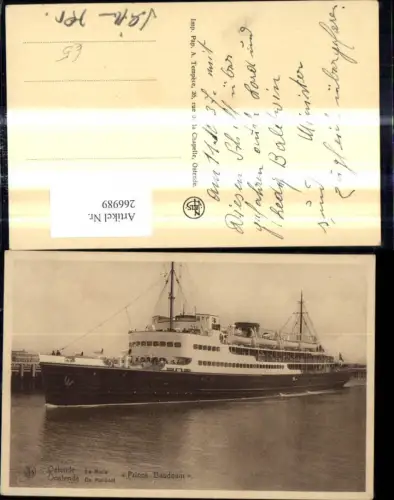 266989,Schiff Hochseeschiff Prince Baudouin Ostende La Malle i. Hafen