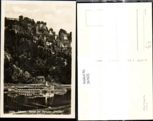 267622,Foto Ak Schiff Binnenschiff Sächs. Schweiz Bastei Dampfer Dresden Rathen Wehlen
