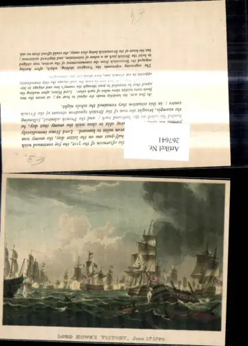 267641,Künstler Ak Schiff Segelschiff Lord Howes Victory June 1794 Krieg