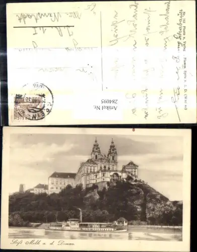 284095,Schiff Binnenschiff Dampfer v. Stift Melk a. d. Donau