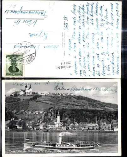 284111,Schiff Binnenschiff Dampfer Habsburg Marbach a. d. Donau Maria Taferl Wallfahrtskirche