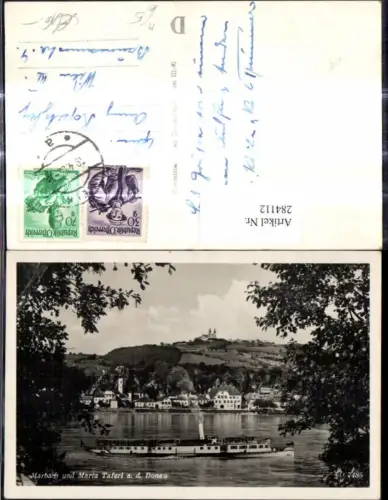 284112,Foto Ak Schiff Binnenschiff Dampfer Marbach u. Maria Taferl a. d. Donau