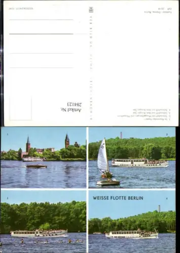 284123,Mehrbild Ak Schiff Binnenschiff Weisse Flotte Berlin Segelboote Motorboote Köpenicker Becken pub VEB