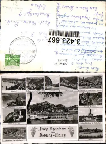 284148,Mehrbild Ak Schiff Binnenschiff Dampfer Vaterland Rheinfahrt Koblenz Mainz Stolzenfels Rheinstein