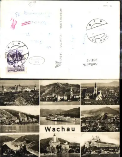 284149,Mehrbild Ak Schiff Binnenschiff Dampfer Wachau St Michael Stift Göttweig Krems Melk