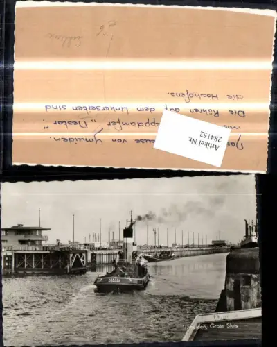 284152,Schiff Binnenschiff Schleppdampfer Nestar Schlepper Ijmuiden Grote Sluis Schleuse