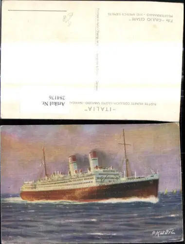 284176,Künstler Ak P. Klodic Schiff Hochseeschiff Giulio Cesare Süd Amerika Express