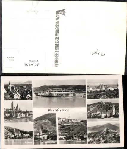 336707,Mehrbild A Wachau Schiff Binnenschiff Dampfer Krems Göttweig Hinterhaus Dürnstein