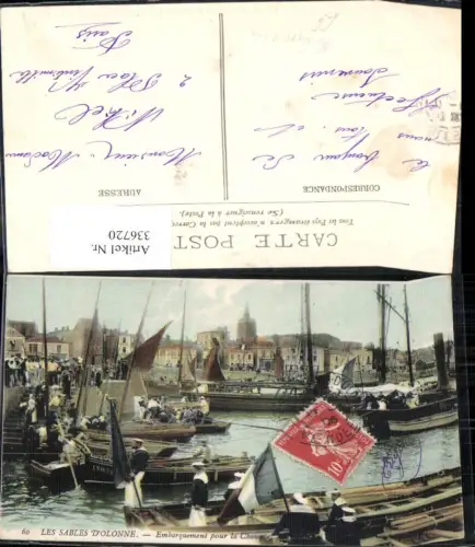 336720,Les Sables D Olonne Embarquement pour la Chaume Kriegsmarine Matrosen Schiffe Segelschiffe
