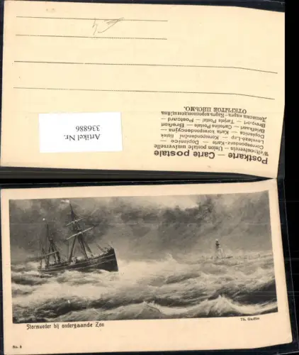 336886,Künstler Ak Th. Gudin Stormweder bij ondergaande Zon Hochseeschiff Schiff