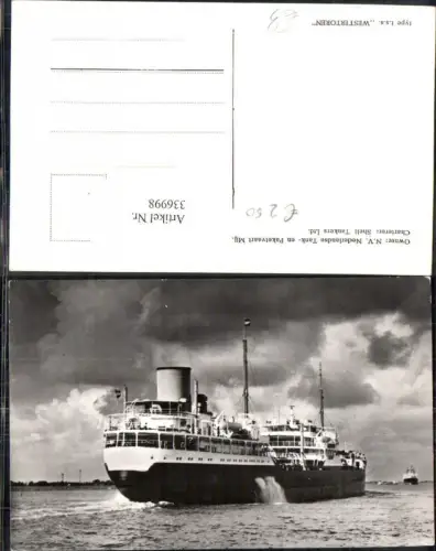 336998,Hochseeschiff Schiff t.s.s. Westertoren N.V. Nederlandse Tank en Paketvaart Mij Shell Tankers Tankschiff