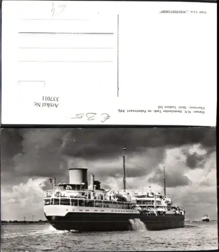 337011,Foto Ak Hochseeschiff Schiff t.s.s. Westertoren N.V. Nederlands Tank en Paketvaart Mij Shell Tankers