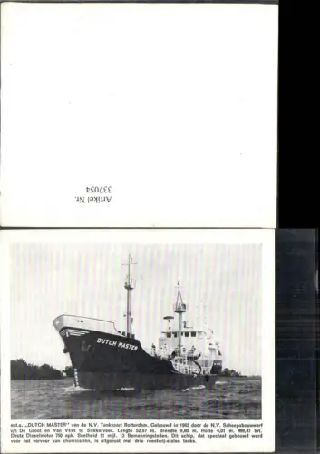 337054,Hochseeschiff Schiff m.t.s. Dutch Master N.V. Tankvaart Rotterdam