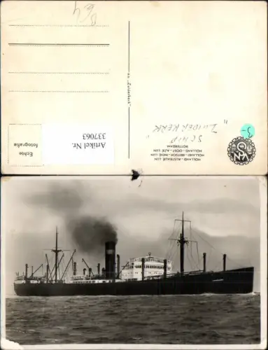 337063,Foto Ak Hochseeschiff Schiff Zuiderkerk Holland Australie Lijn