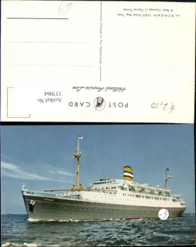 337064,Hochseeschiff Schiff s.s. Ryndam Holland America Line