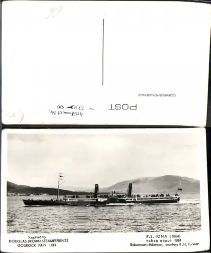 337099,Hochseeschiff Schiff P.S. Iona Douglas Brown Steamerprints Dampfer Raddampfer