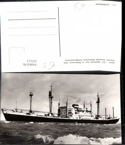 337113,Hochseeschiff Schiff m.v. Zuiderkerk N.V. Nederlandse Tank en Paketvaart Mij