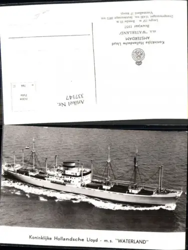337147,Foto Ak Hochseeschiff Schiff m.s. Waterland Koninklijke Hollandsche Lloyd