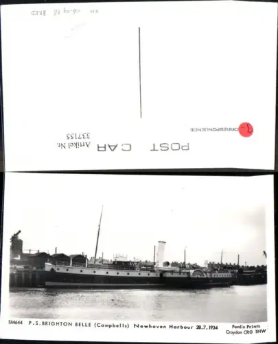 337155,Hochseeschiff Schiff P.S. Brighton Belle Campbells Newhaven Harbour Raddampfer