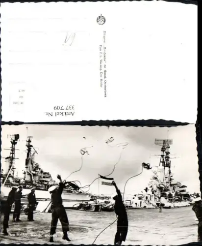337709,Foto Ak Schiffe Kriegsschiffe Marine Den Helder Keesje gooien Matrosen m. Seile