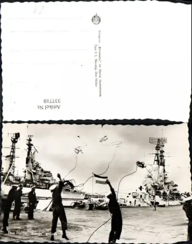 337710,Foto Ak Schiffe Kriegsschiffe Marine Den Helder Keesje gooien Matrosen m. Seile