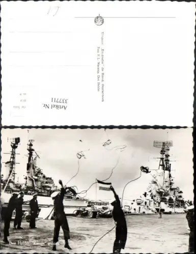 337711,Foto Ak Schiffe Kriegsschiffe Marine Den Helder Keesje gooien Matrosen m. Seile